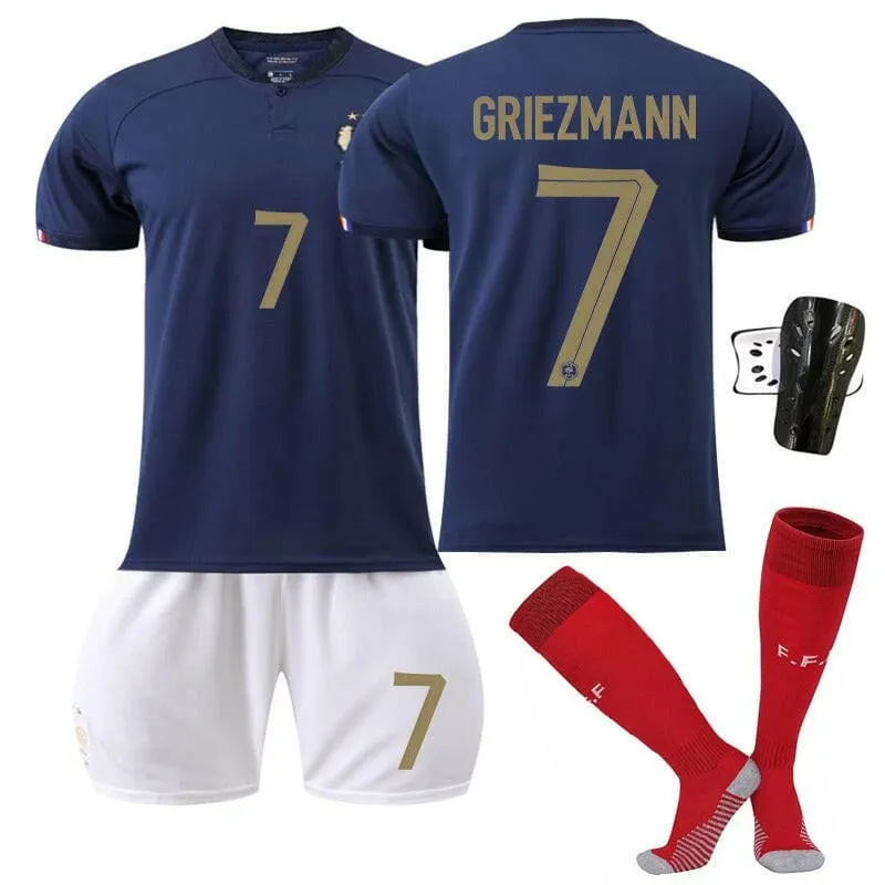 France Home Football Kit with Mbappe's No. 10 Jersey