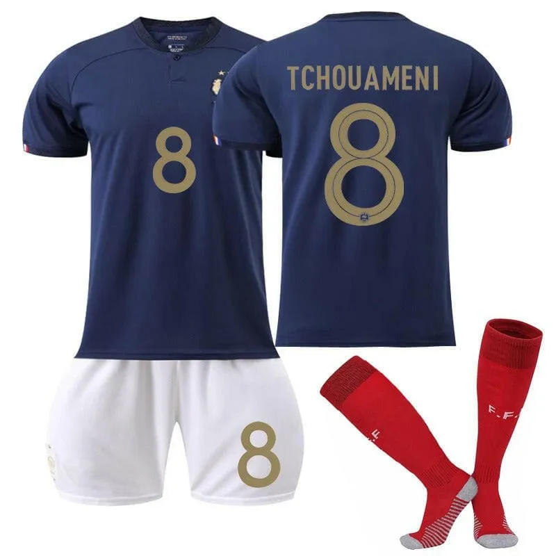 France Home Football Kit with Mbappe's No. 10 Jersey