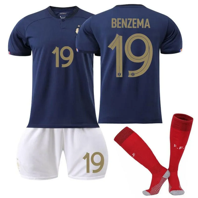 France Home Football Kit with Mbappe's No. 10 Jersey