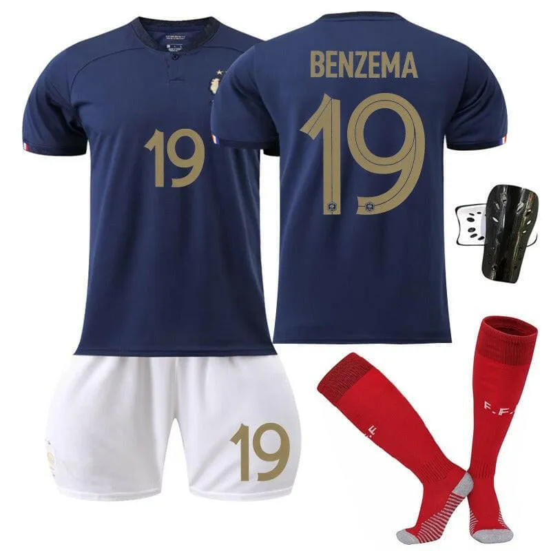 France Home Football Kit with Mbappe's No. 10 Jersey