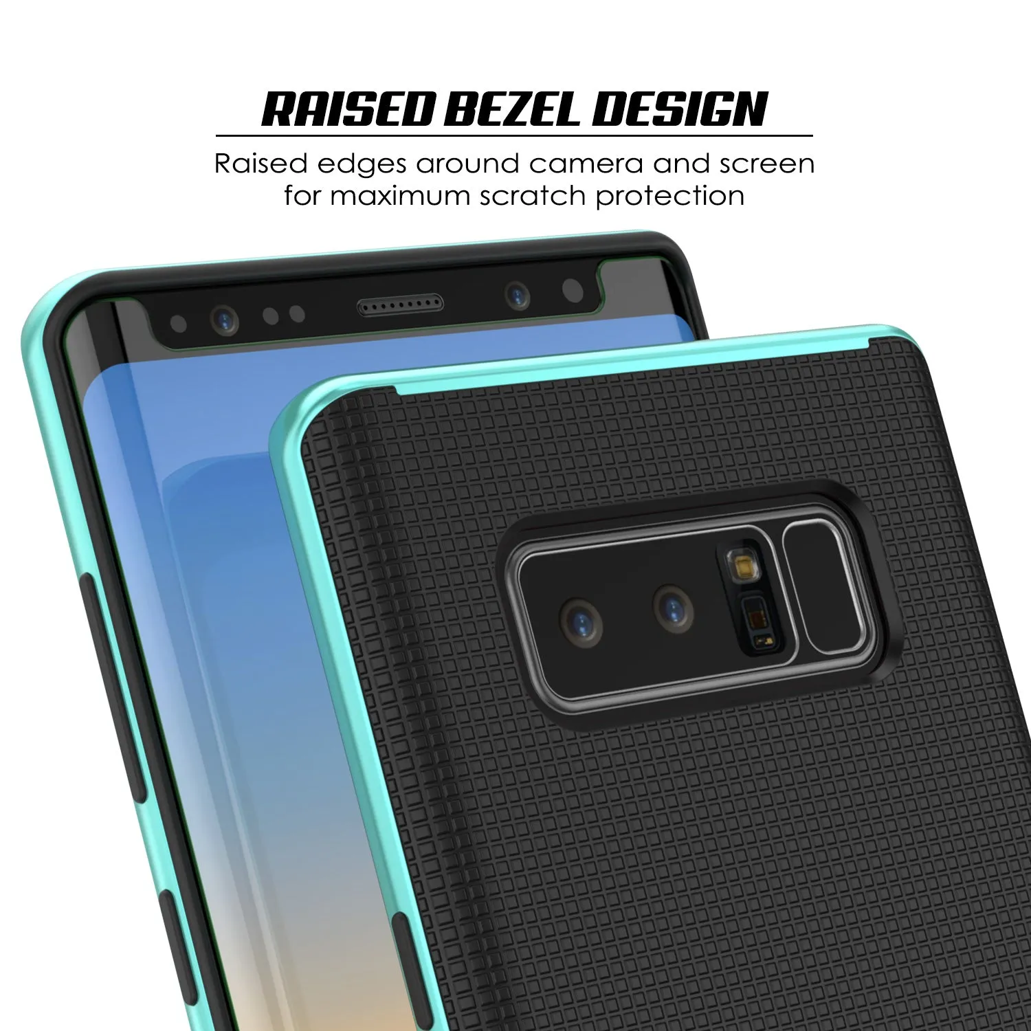 Galaxy Note 8 Hybrid 3-Piece Anti-Shock Dual Layer Bumper Case | Teal