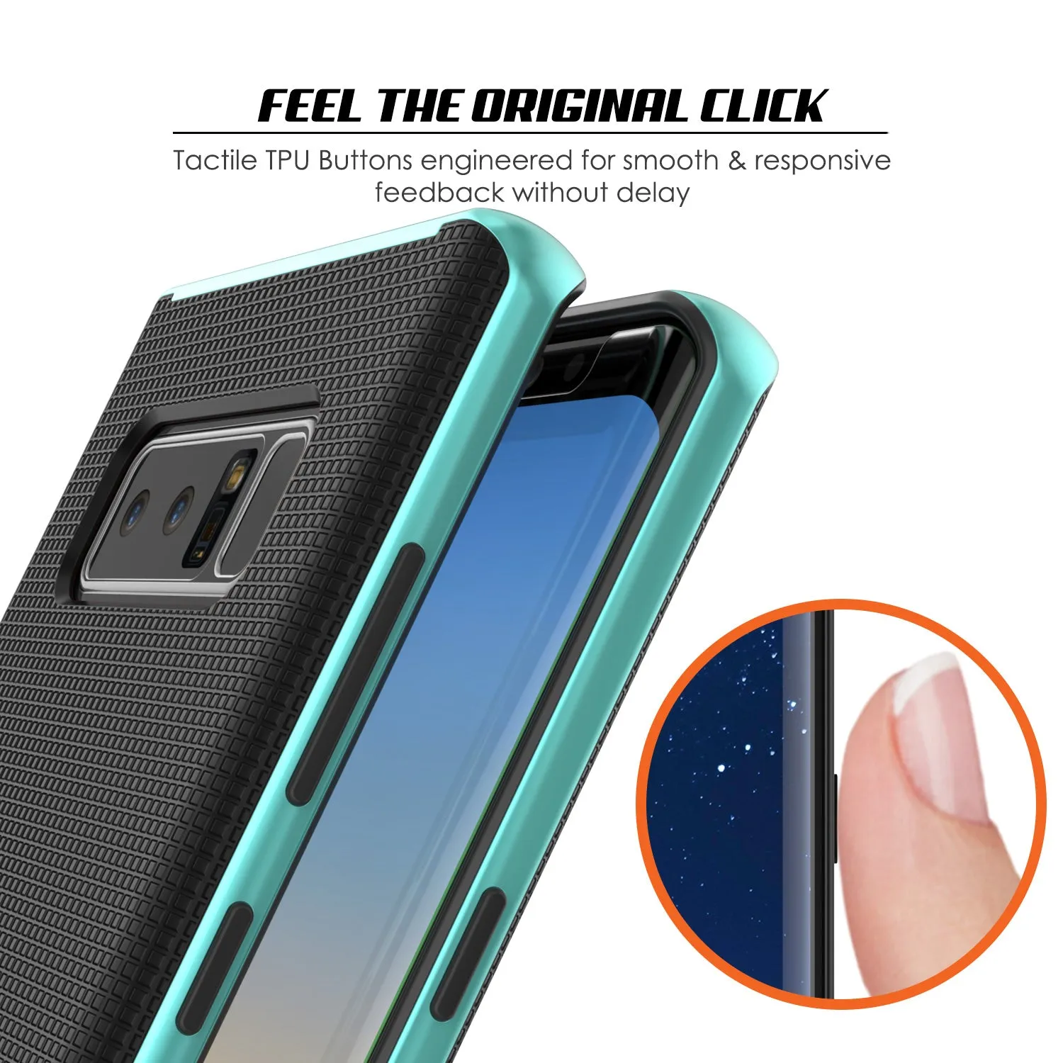 Galaxy Note 8 Hybrid 3-Piece Anti-Shock Dual Layer Bumper Case | Teal