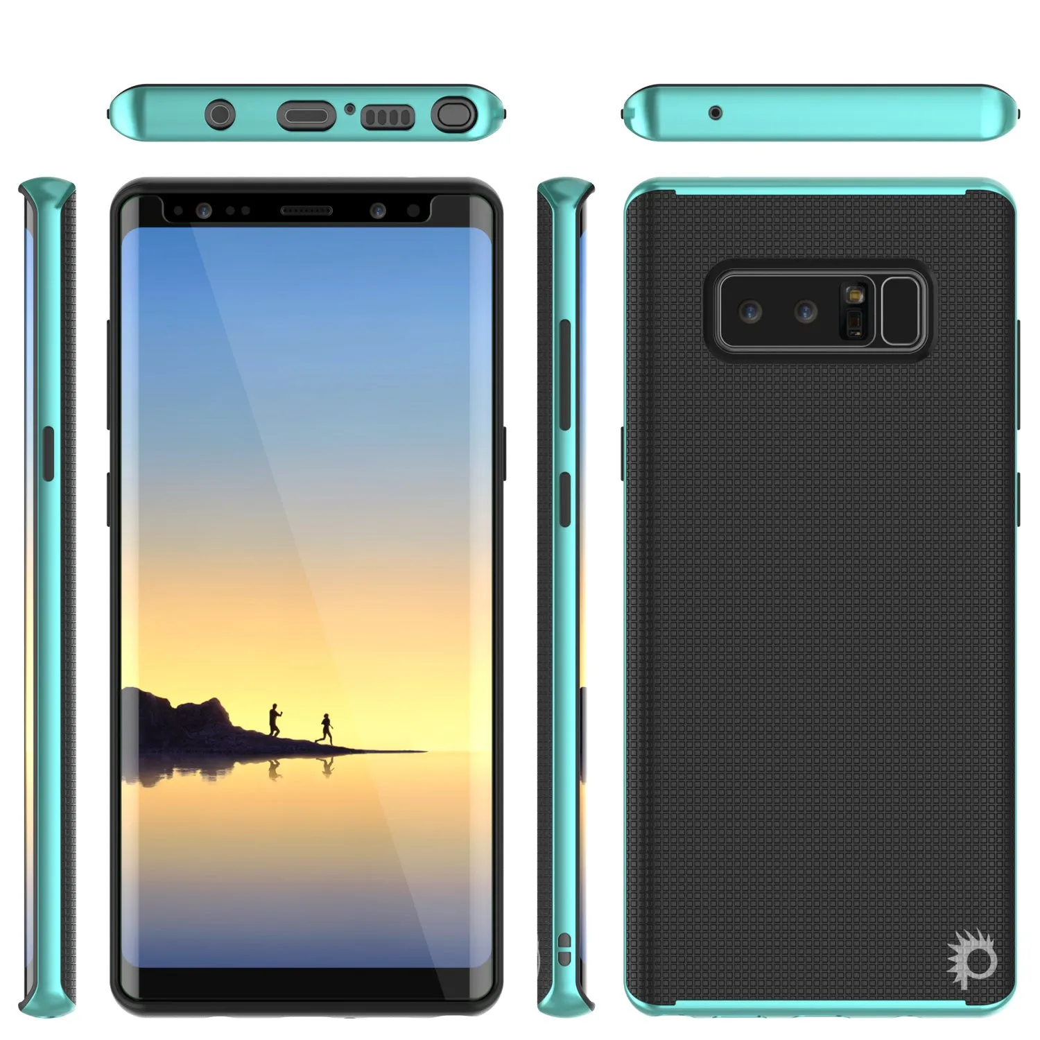 Galaxy Note 8 Hybrid 3-Piece Anti-Shock Dual Layer Bumper Case | Teal