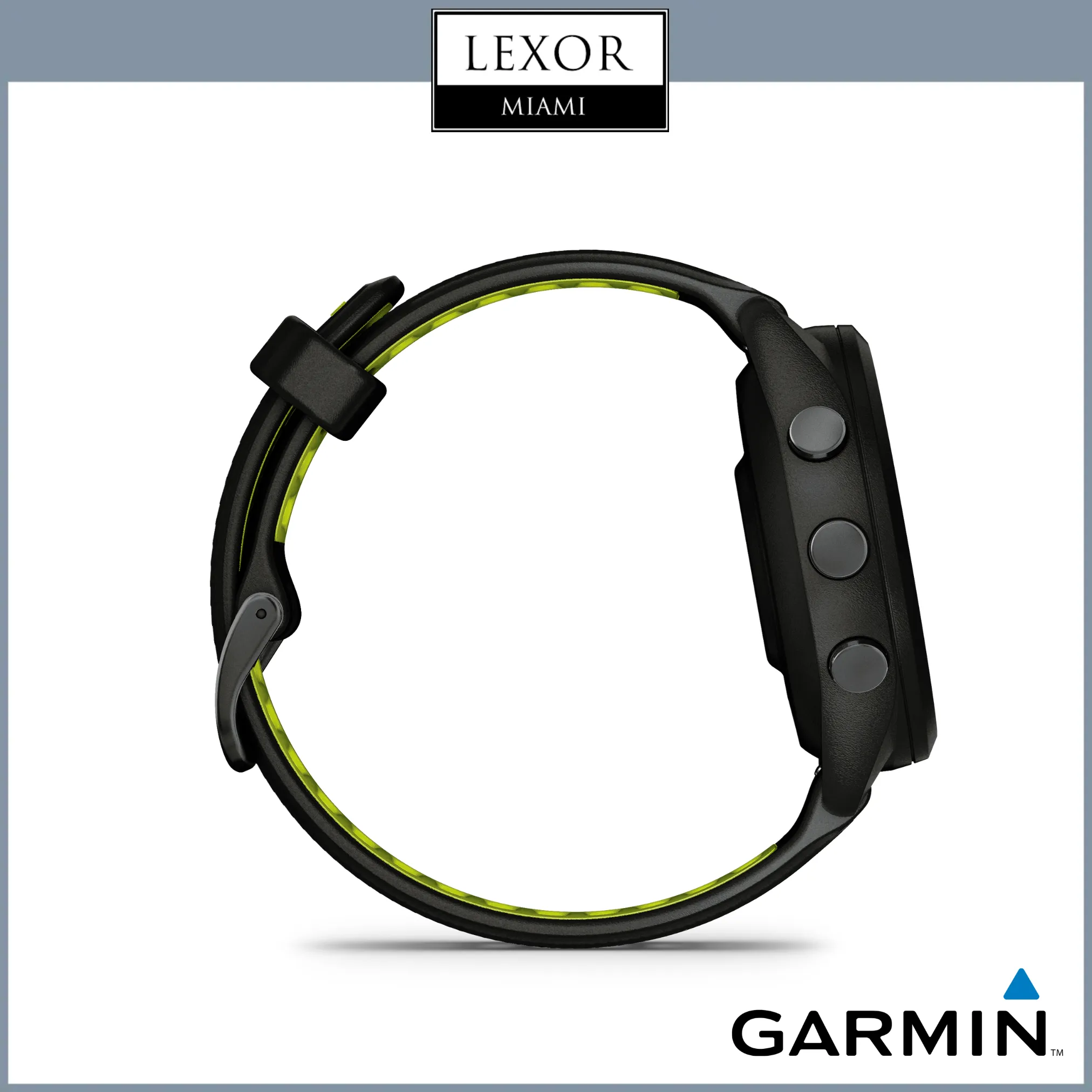 Garmin Forerunner® 265S, Black Bezel and Case with Black/Amp Yellow Silicone Band 010-02810-03 Watches UPC 753759313685