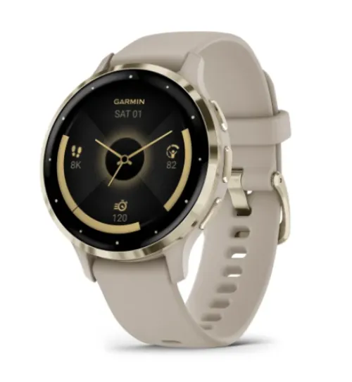 Garmin Venu 3S Soft Gold Bezel/French Grey Case/Silicone Band