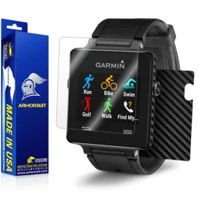 Garmin Vivoactive Screen Protector   Black Carbon Fiber Skin