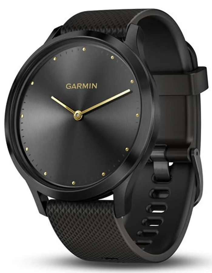 Garmin Vivomove HR Hybrid Smartwatch - Onyx Black - Tan Suede Strap -Extra Strap