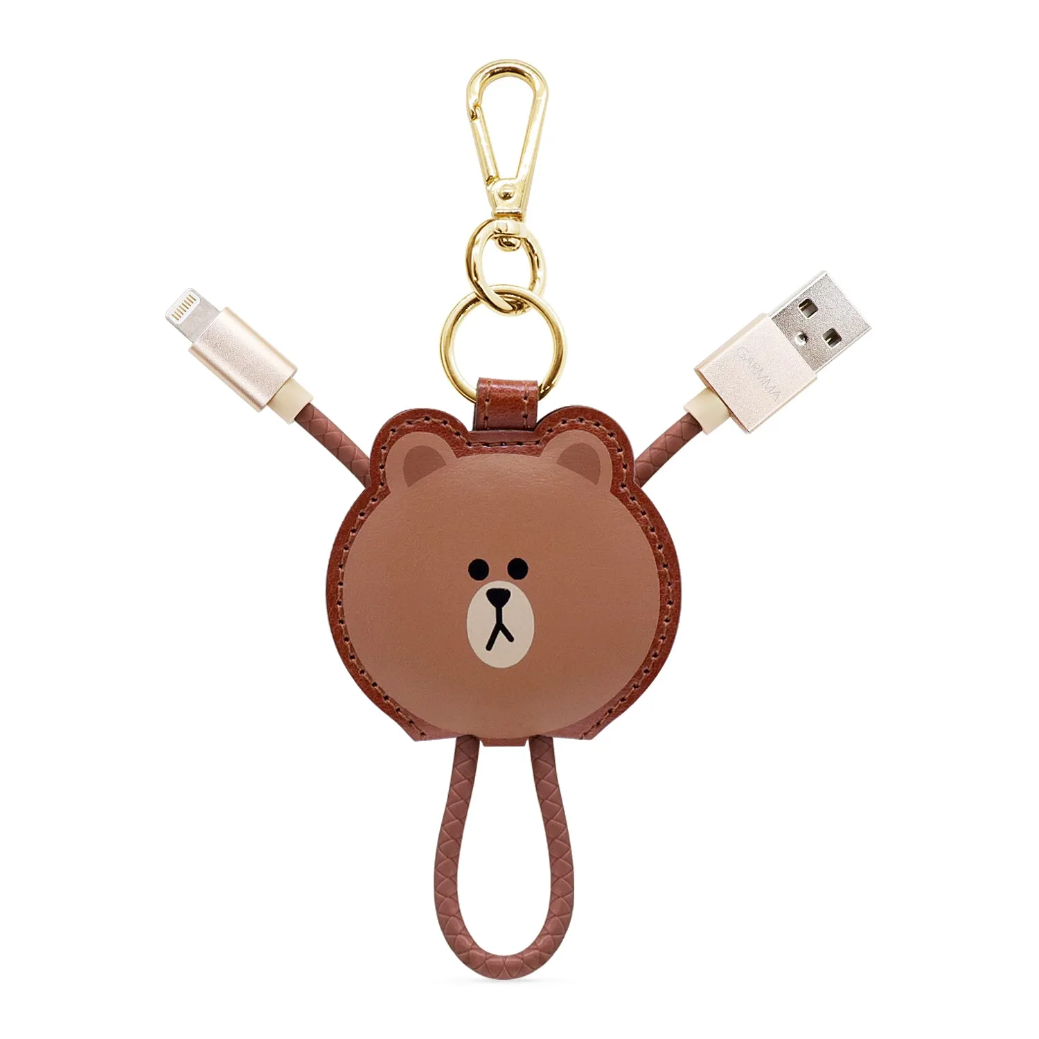 GARMMA Line Friends Apple MFI Certified Key Chain Leather USB Lightning Cable