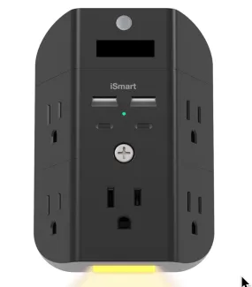 Grounded Charger.No Electric EMF  USB  and USB-C Charging Station and Power Strip