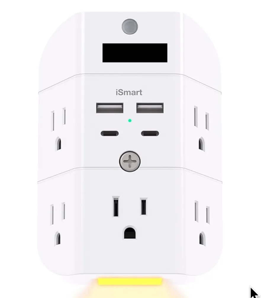 Grounded Charger.No Electric EMF  USB  and USB-C Charging Station and Power Strip