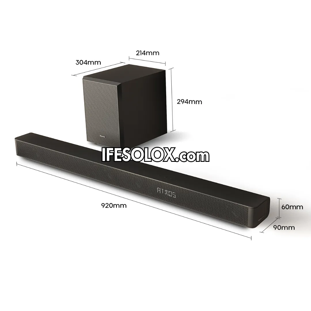 Hisense AX3100G 3.1Ch 280W Bluetooth Sound Bar with Wireless Subwoofer   Dolby Atmos - Brand New