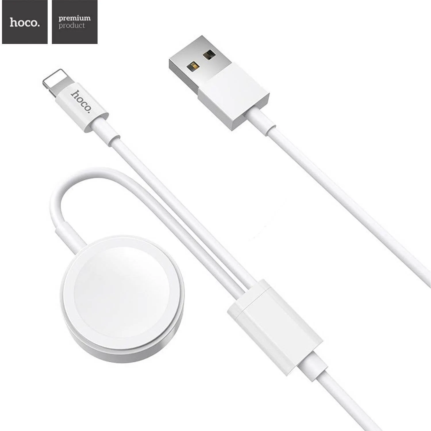 hoco. Cable USB to Lightning “U69 2-in-1” with wireless charger