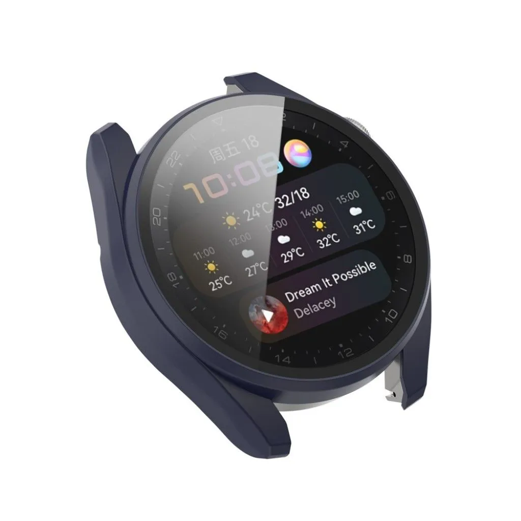 Huawei Watch 3 Pro TPU cover   tempered glass - Dark Blue