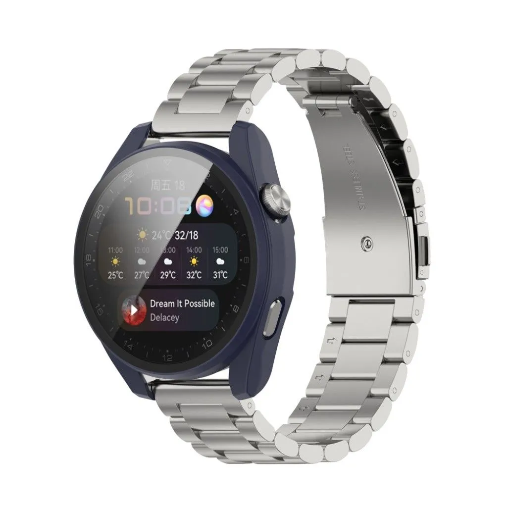 Huawei Watch 3 Pro TPU cover   tempered glass - Dark Blue