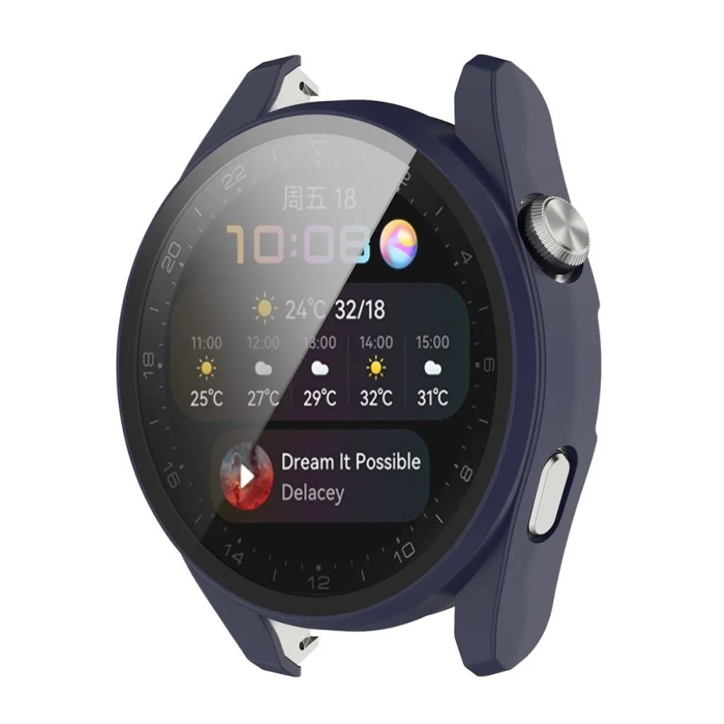 Huawei Watch 3 Pro TPU cover   tempered glass - Dark Blue