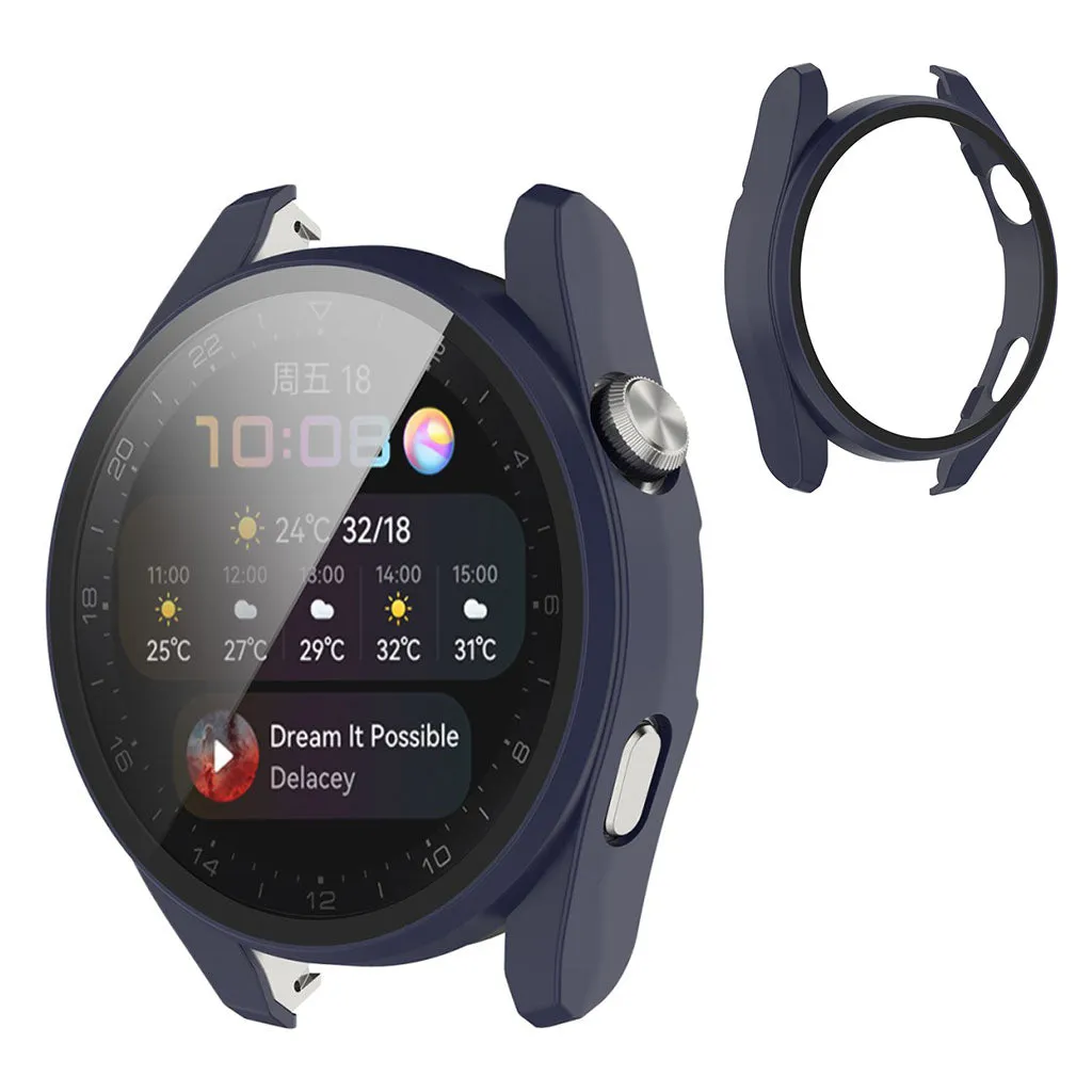 Huawei Watch 3 Pro TPU cover   tempered glass - Dark Blue