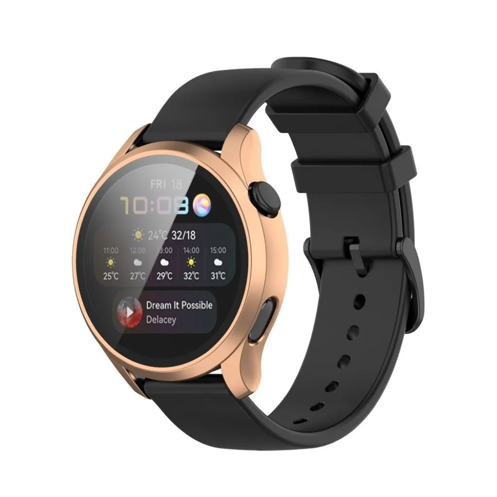 Huawei Watch 3 TPU cover   tempered glass - Rose Gold