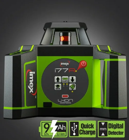 Imex i77R Red Rotating Laser Level Horizontal only with LRX10 Laser Receiver