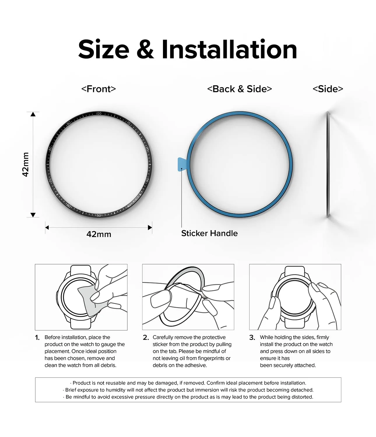 Inner Bezel Styling Galaxy Watch 4 Classic 42mm (Stainless Steel ) - Black 42-IN-02