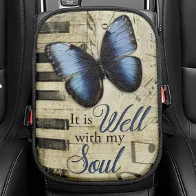 It Is Well With My Soul Wall Art, Butterfly Seat Box Cover, Bible Verse Car Center Console Cover, Scripture Interior Car Accessories