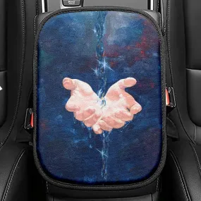 Jesus Hand Living Water Seat Box Cover, Jesus Car Center Console Cover, Christian Interior Car Accessories