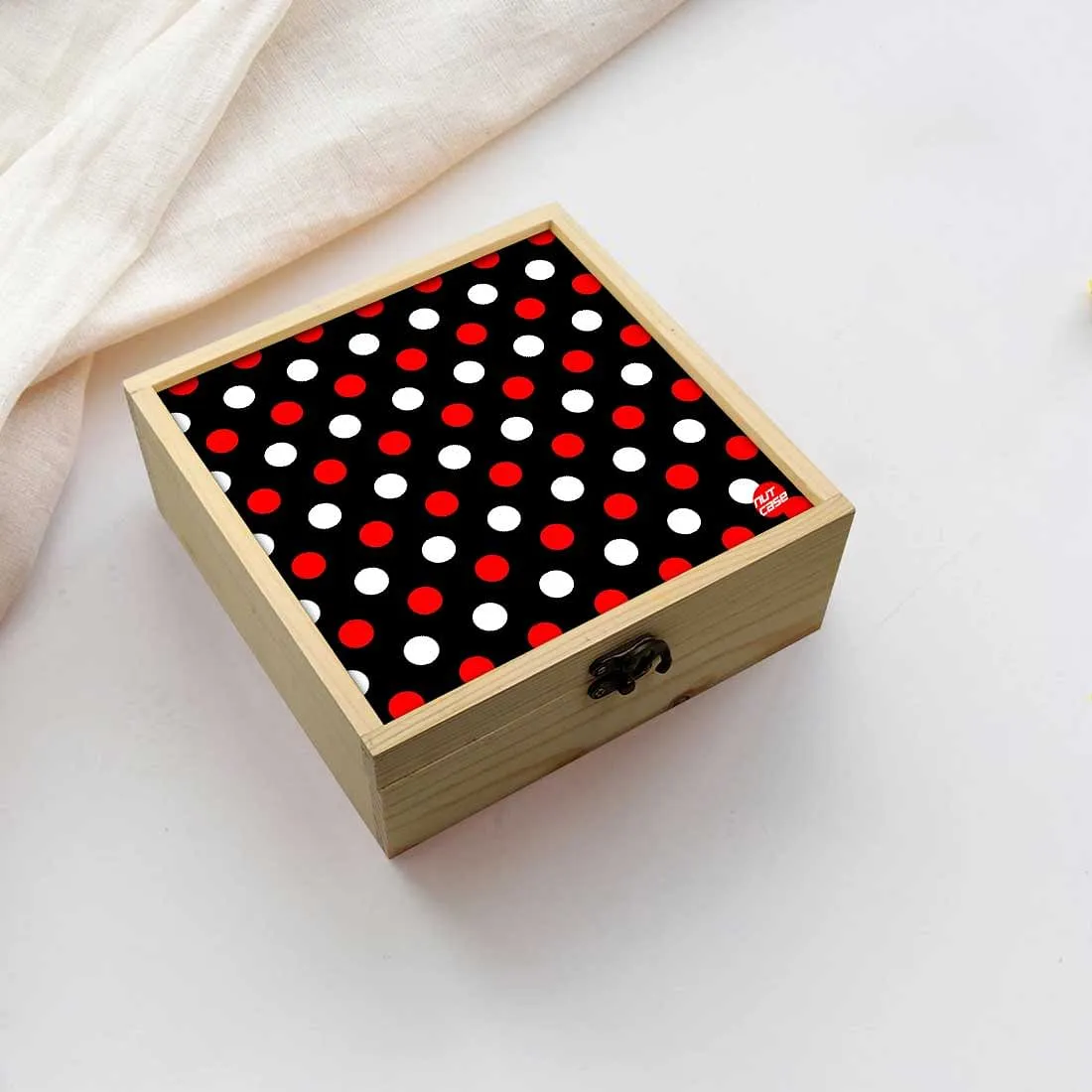 Jewellery Box Makepup Organizer -  Red And White Dots