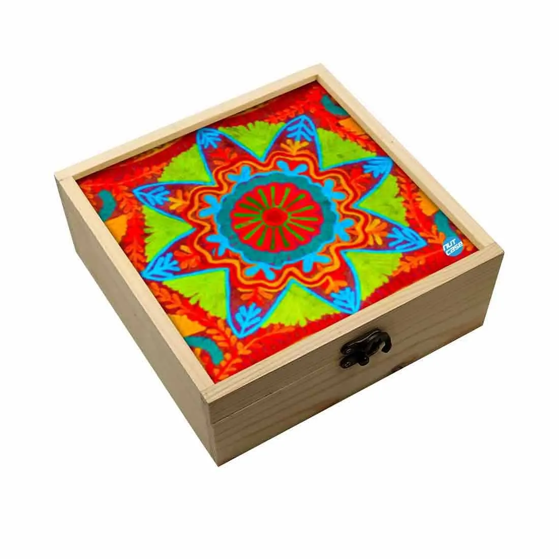 Jewellery Box Wooden Jewelry Organizer -  Indian Fabric Style