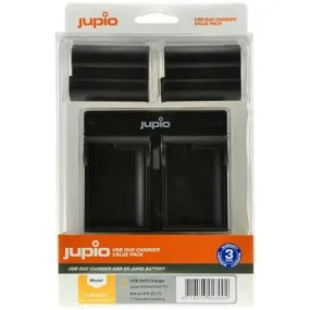 Jupio 2x EN-EL15 Battery Kit (1700mAh) Includes USB Dual Charger