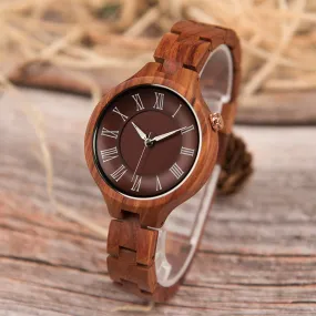 Kherlen - Red Face Red Sandalwood Lady Watch