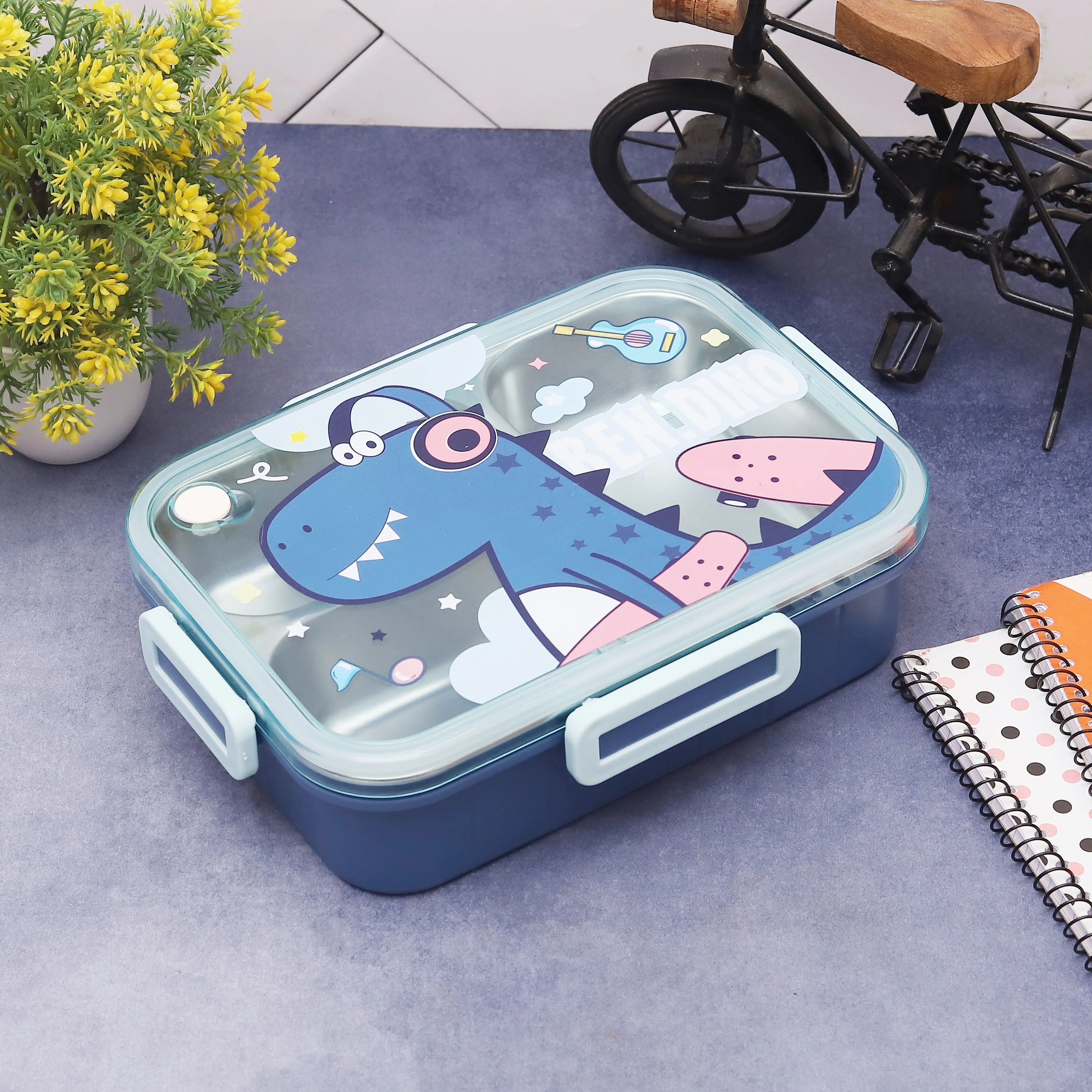 Kids Character 3 Compartment Stainless Steel Bento Lunch Box