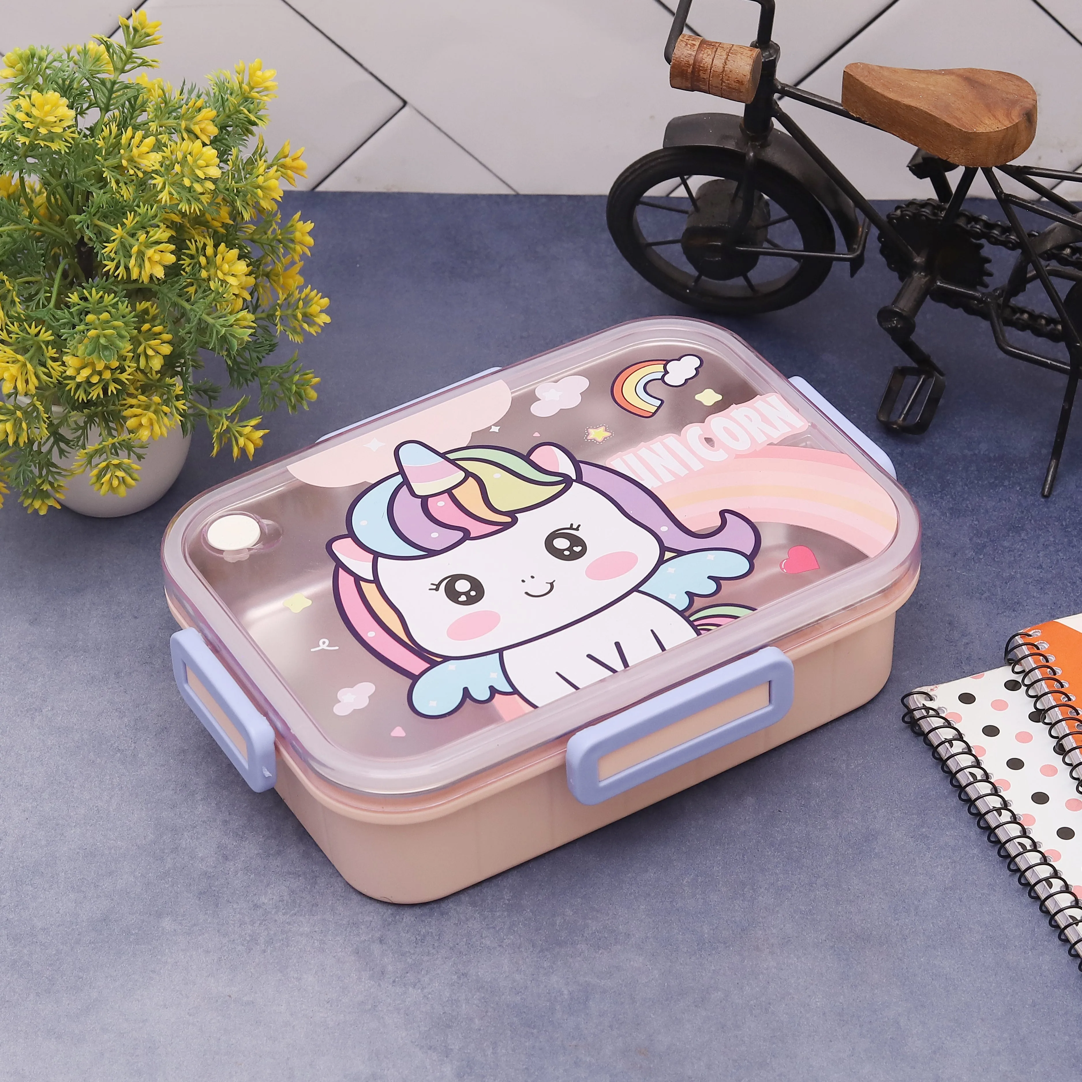 Kids Character 3 Compartment Stainless Steel Bento Lunch Box