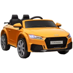 Kids Licensed Audi TT RS Ride-On Car 12V Battery w/ Remote Suspension Headlights and MP3 Player 3km/h Yellow