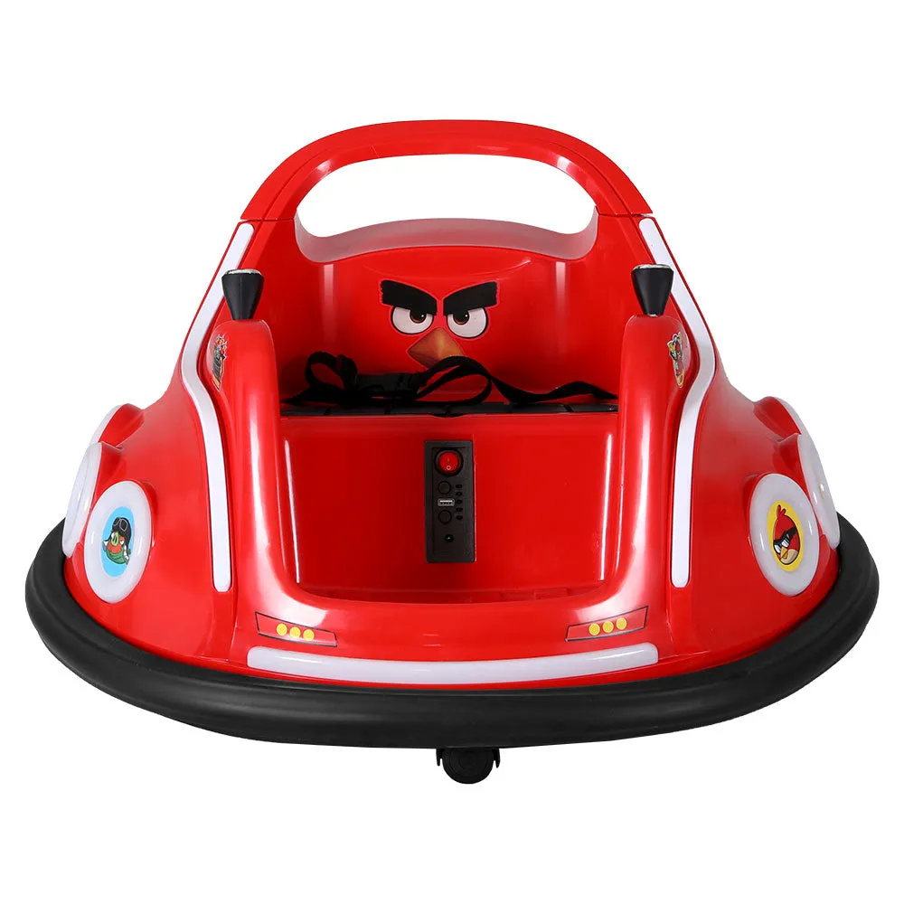 Kids Ride On Car Bumper Electric Toys Cars Light Remote Angry Birds Stickers Red