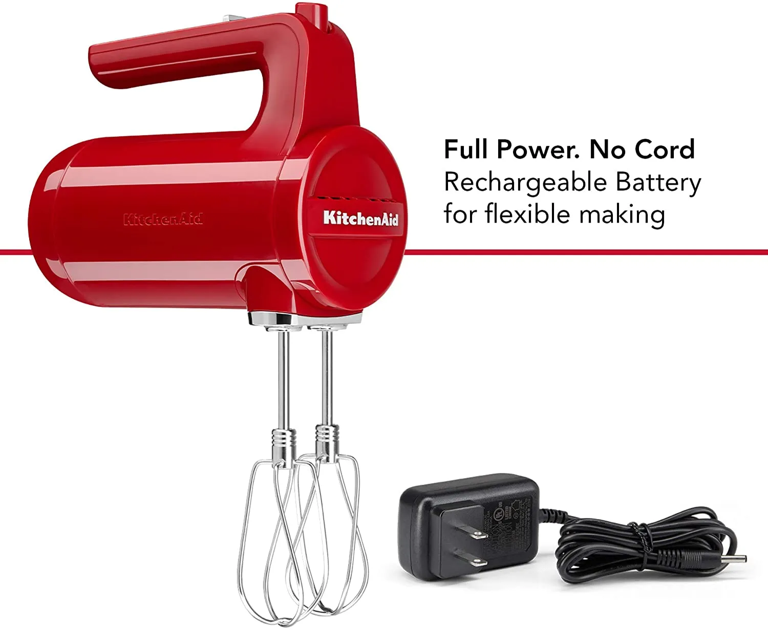 KitchenAid Cordless Hand Mixer, 7 Speed, Empire Red