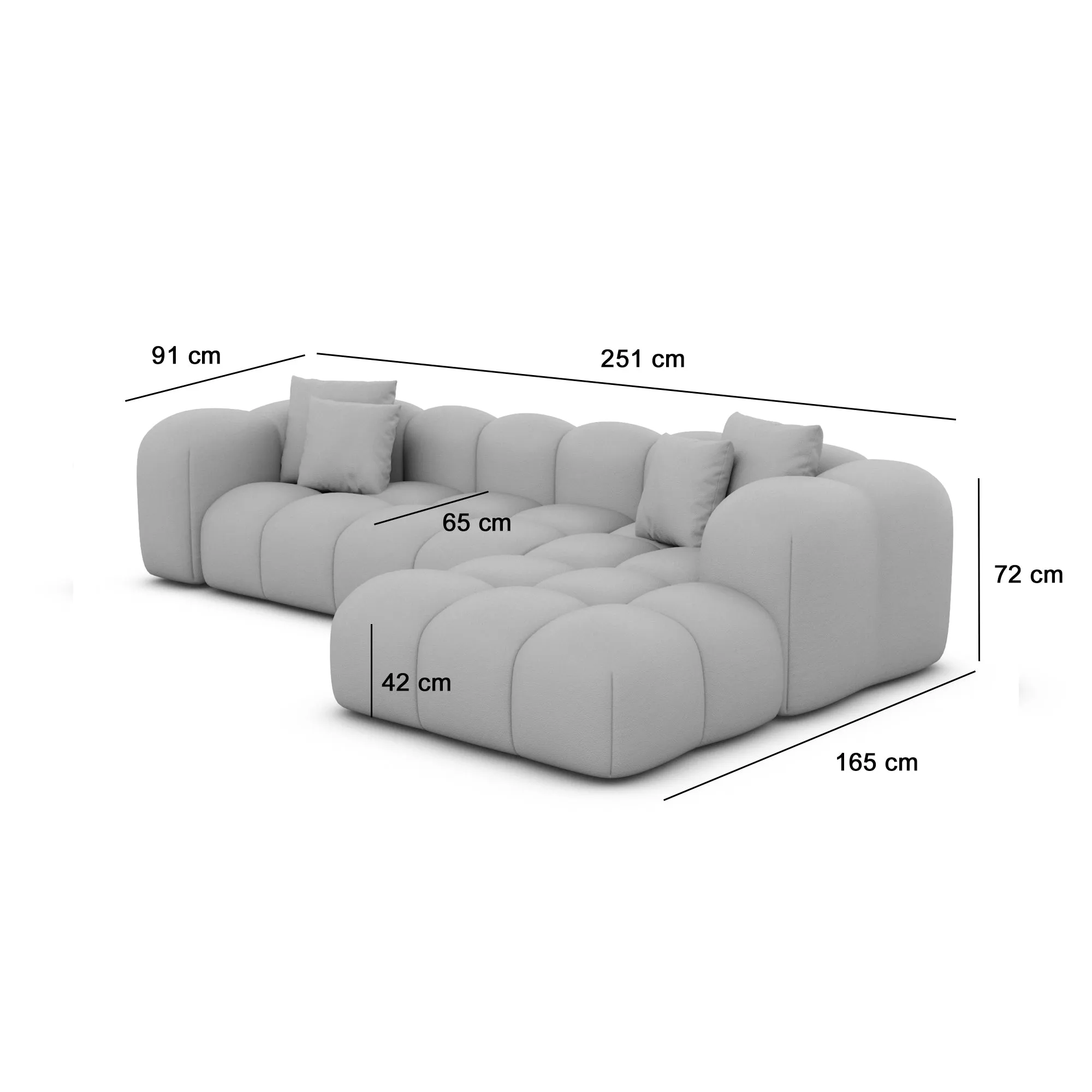 L Form Cloud with wireless phone charger and USB