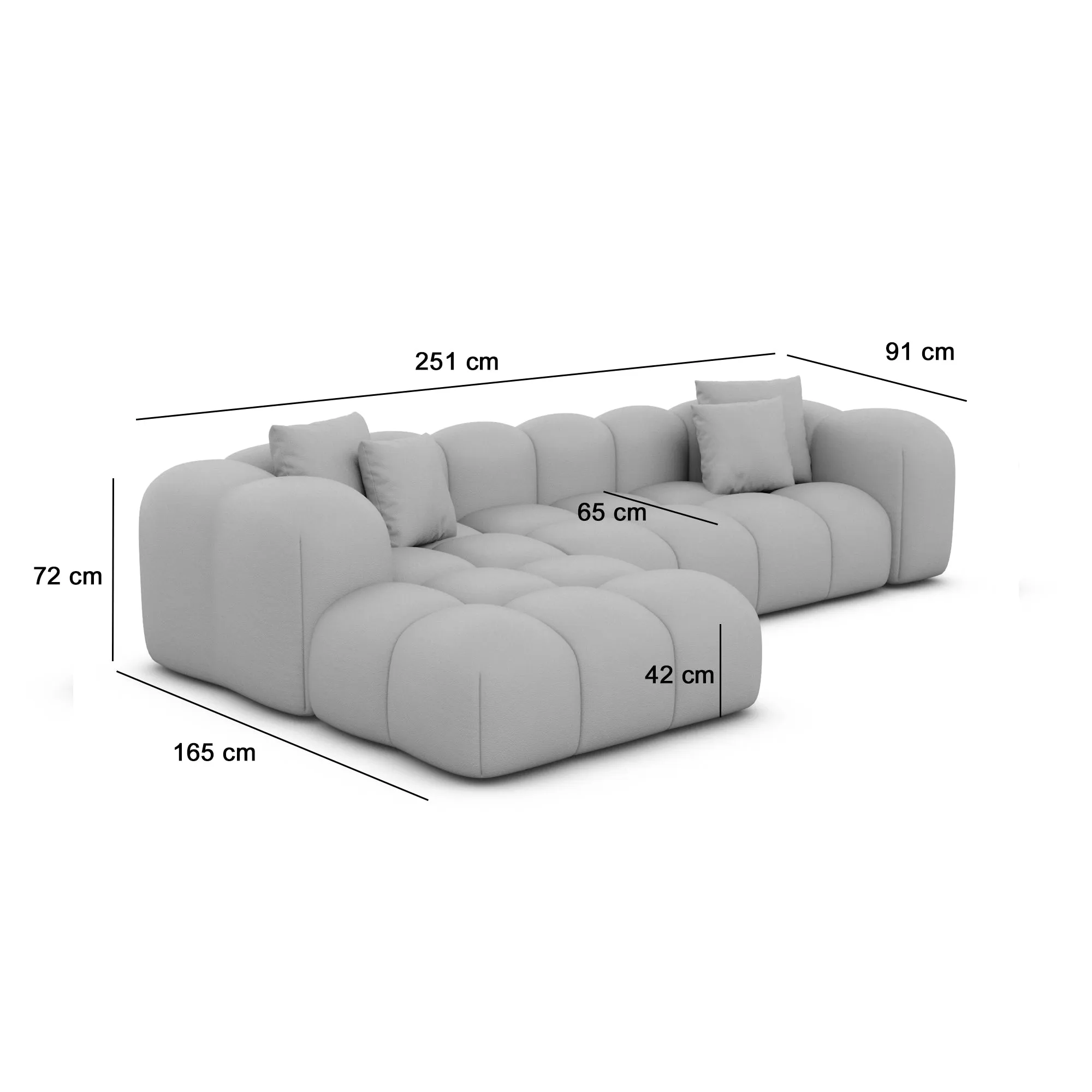 L Form Cloud with wireless phone charger and USB