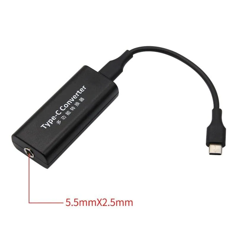 Laptop charger to USB-C converter: Use 20v 5.5x2.5mm or Lenovo Square for charging your USB-C devices