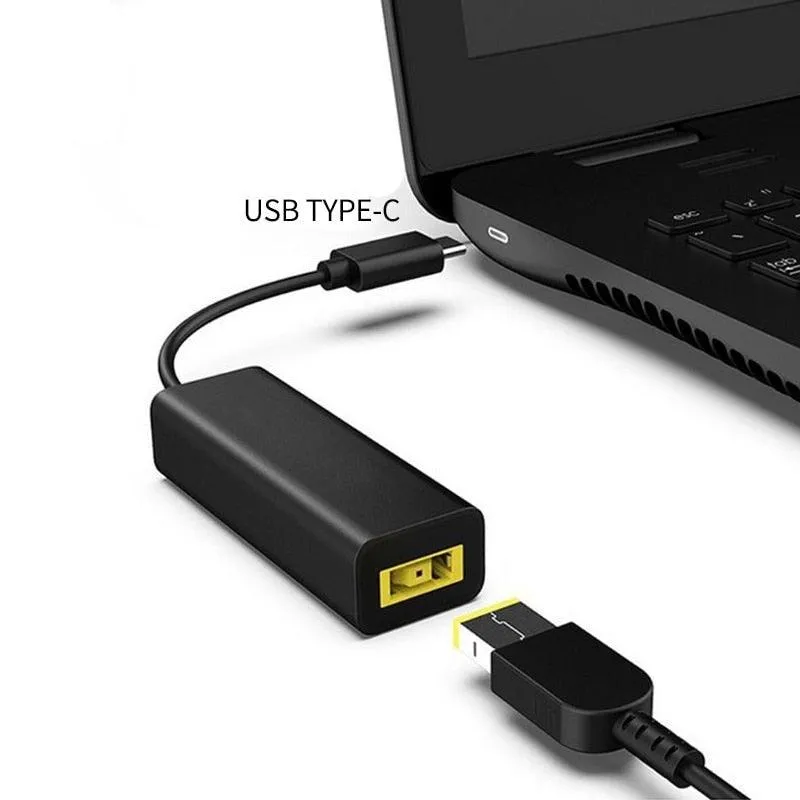 Laptop charger to USB-C converter: Use 20v 5.5x2.5mm or Lenovo Square for charging your USB-C devices