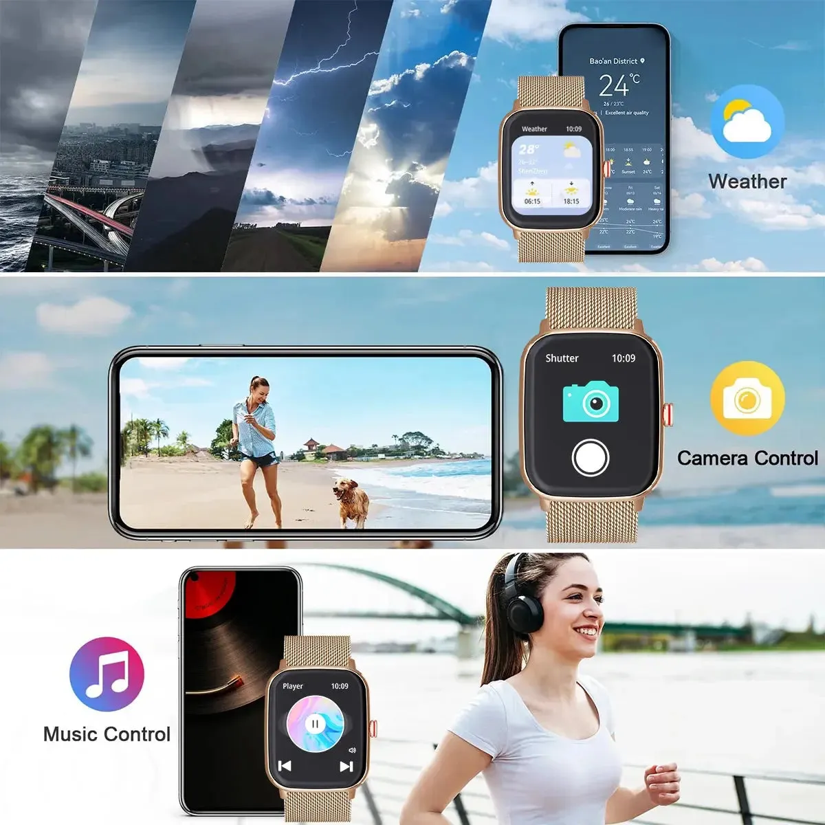 LAXASFIT Men's Smartwatch Women's Gift 1.85HD Full Touch Screen Sports Fitness Watch Bluetooth Call Smartwatch Watch 2024 New