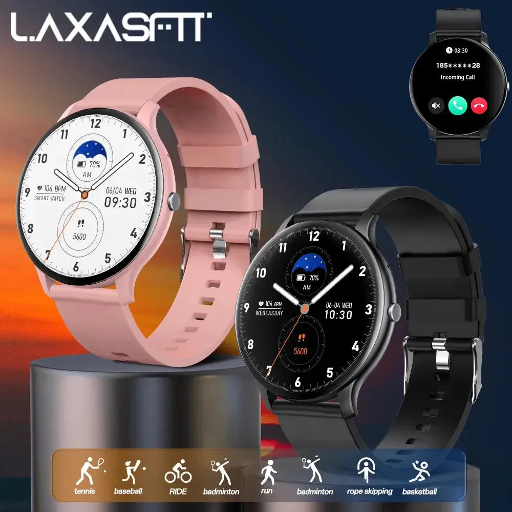 LAXASFIT Smart Watch Men Women Full Touch Screen Sport Fitness Watch Man IP67 Waterproof Bluetooth For Android IOS Smart Watch