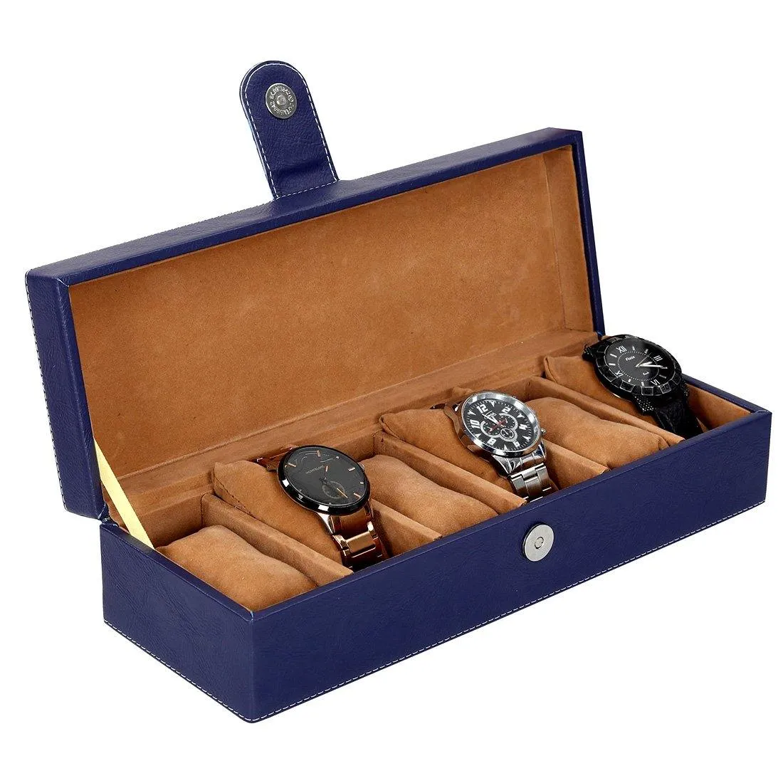 Leather World Unisex 6 Slot Watch Organizer Box For Watch Enthusiasts