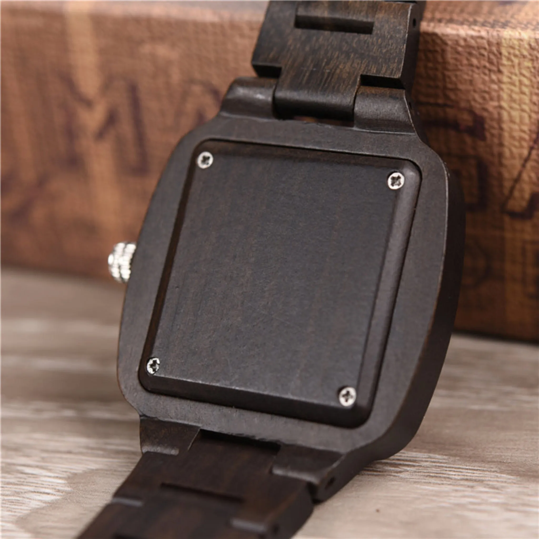 Lisbon - Square Ebony Minimal Watch