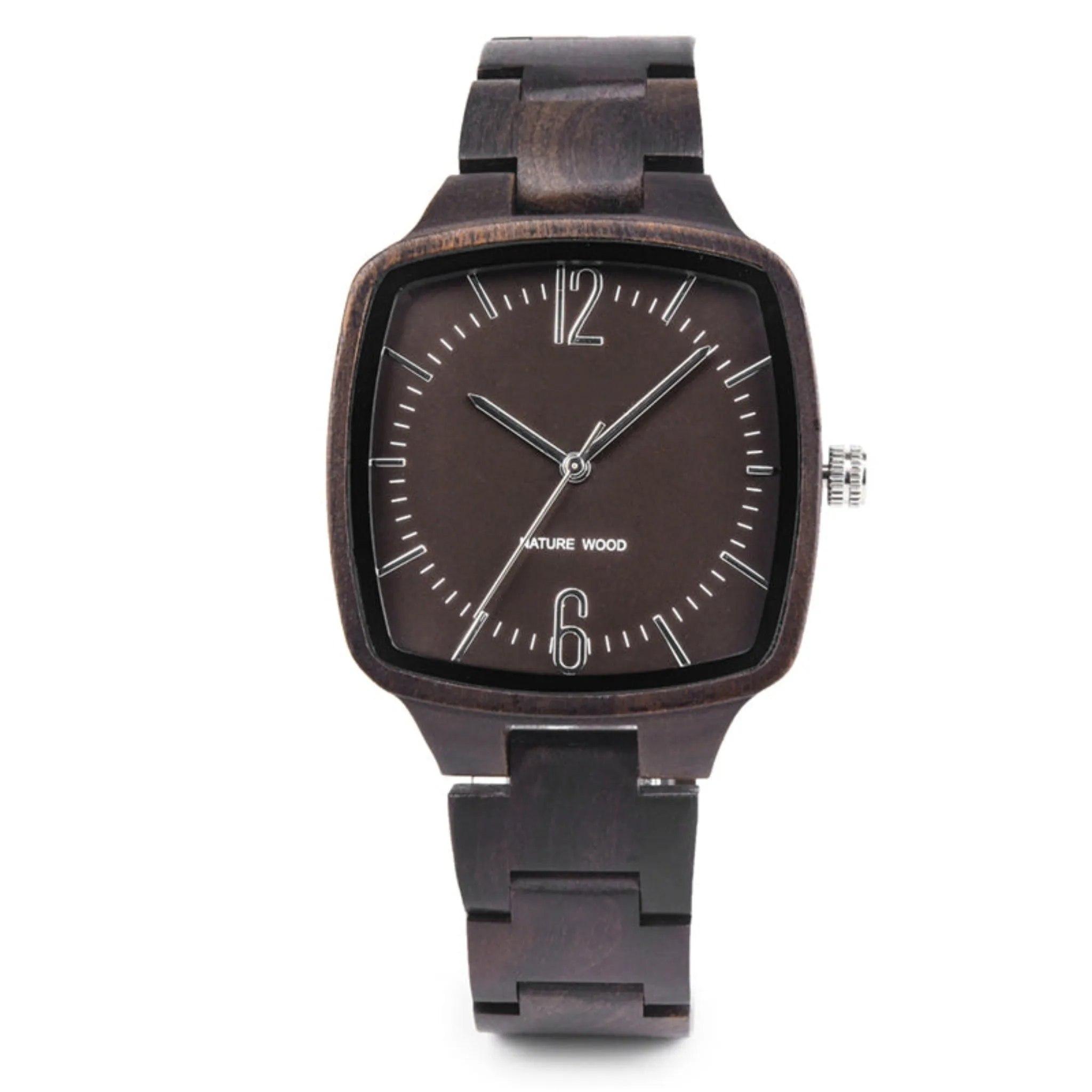 Lisbon - Square Ebony Minimal Watch