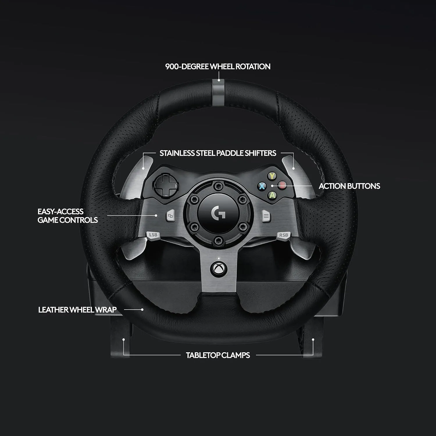 Logitech G G920 Driving Force Racing Wheel & Pedals   Gear Shifter Bundle, Real Force Feedback for Xbox/PC, - Black