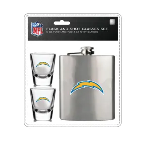 Los Angeles Chargers Flask Set - 1 Flask and 2 Shot Glass Set