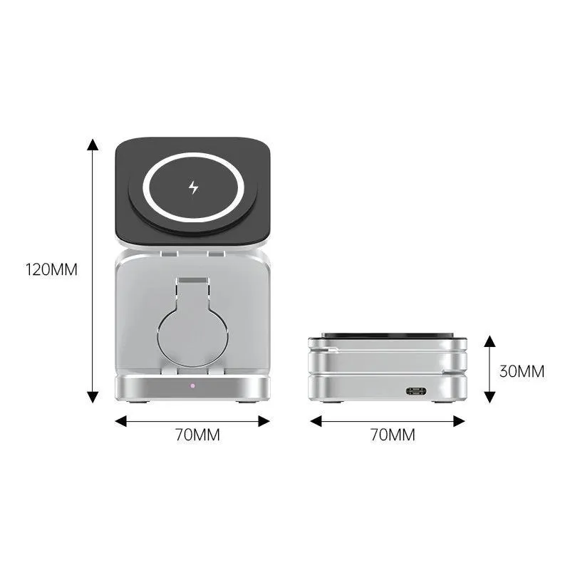 Magnetic Wireless Charger Stand: Fast 3-in-1 Charging Station