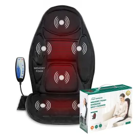 Memory Foam Massage Seat Cushion - Back Massager with Heat (Colored packaging) - SL-262M-2