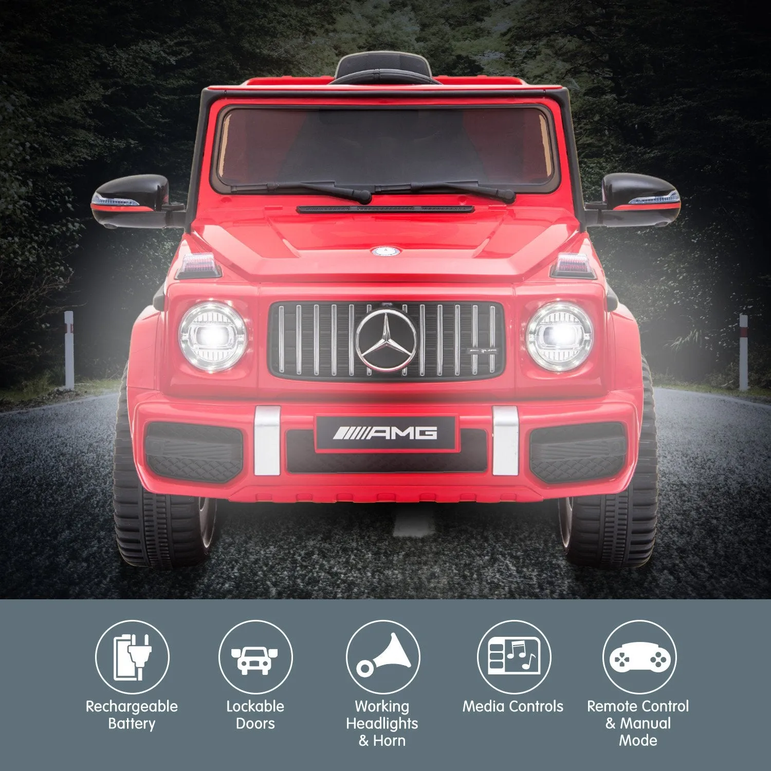 Mercedes Benz AMG G63 Electric Ride On Car with Remote - Red