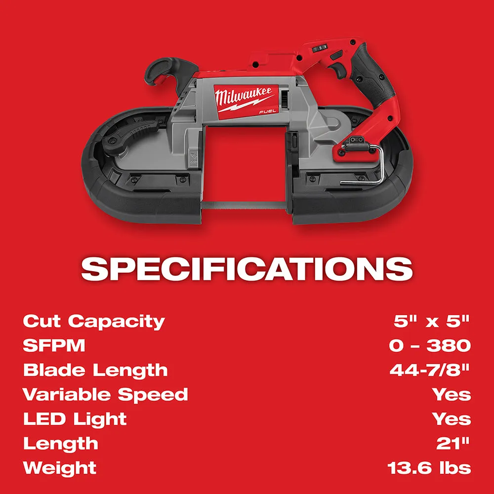 Milwaukee 2729S-20 M18 FUEL Deep Cut Dual-Trigger Band Saw, Tool Only