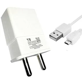 MIMOB 100% Original Micromax Yu YTC15C01 1.5A Fast Wall Home Travel Charger (WHITE) with USB Data Cable for All Micromax & Yu Yureka , Yuphoria, Yunicorn Phones